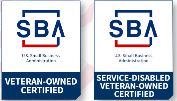 SBA Service-Disabled Veteran-Owned Small Business certification badges
